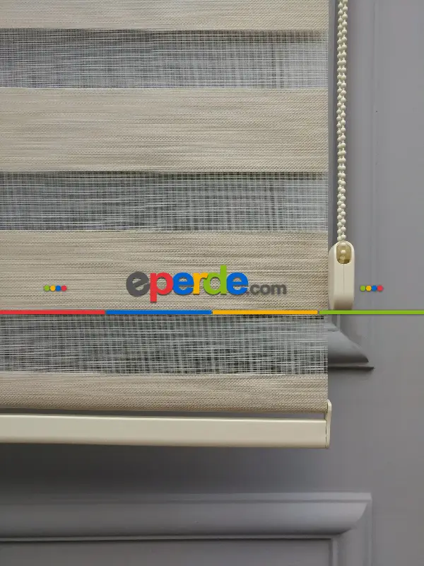 Salon Zebra Perde - Karartma Zebra Perde - Blackout Zebra Perde-ışık Geçirmez Zebra Perde- Bej