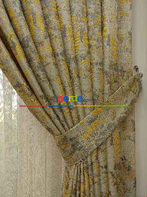 Salon Bej Hardal Desenli Jakar Fon Perde (285 En)-  Çok Renkli 3