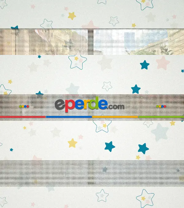 Yıldız Desenli Baskılı Zebra Perde- Çok Renkli