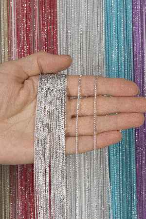 İnce Zincir Seri İp Perde Gri Gümüş- Gri-füme-antrasit-gümüş Simli