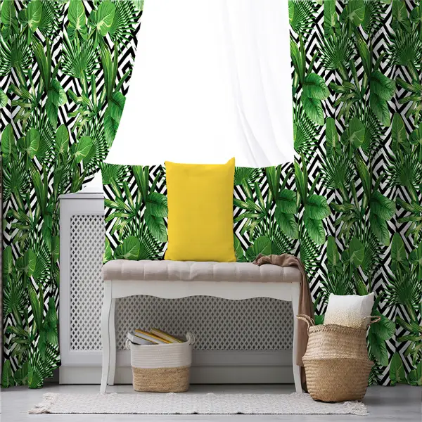 Tropikal Fon Perde Evim K-22 Kumaşı Kalındır Duck Bezi Değildir