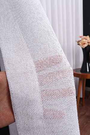 Hazel Beyaz-kahverengi Detaylı Keten Düz Tül Perde Gramajlı