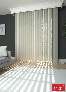 Brillant Akıllı Tül Perde Ekru Renkli Tül Dikey Zebra Perde Düz 1. Kalite