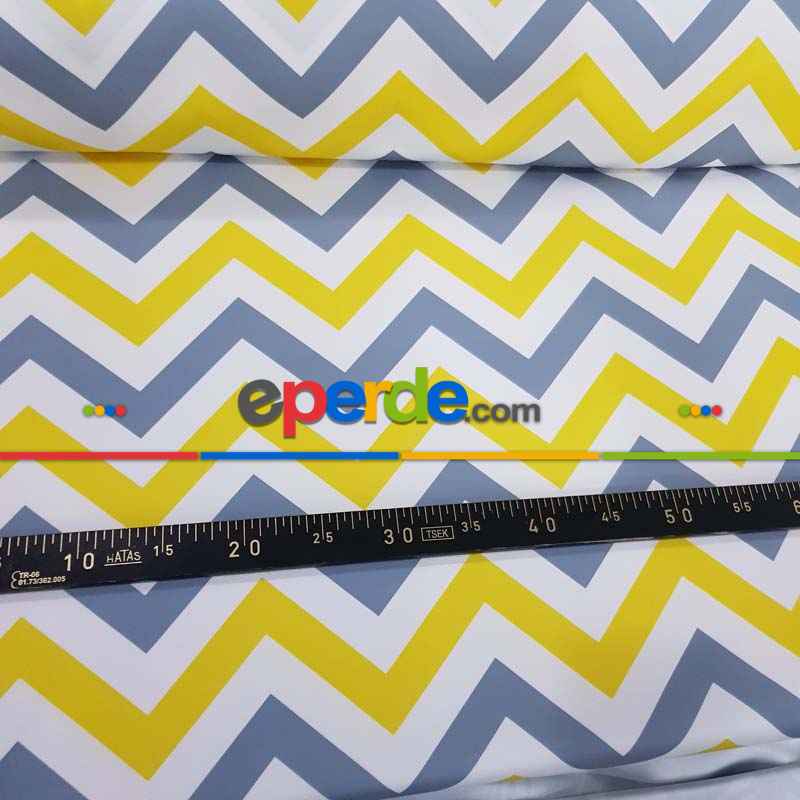 Zigzak Desenli Fon Perde Evm1117 Kumaşı Kalındır Duck Bezi Değildir-  Çok Renkli 2