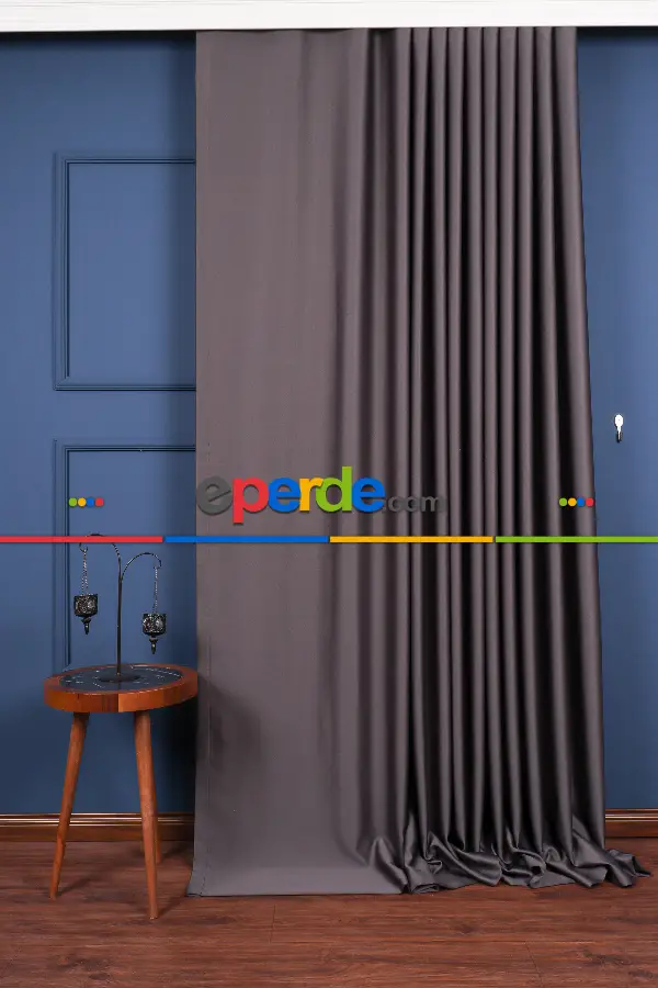 Yatak Odası Fon Perde - Füme- Antresit Blackaut Fon Perde 0 Işık Geçirmez