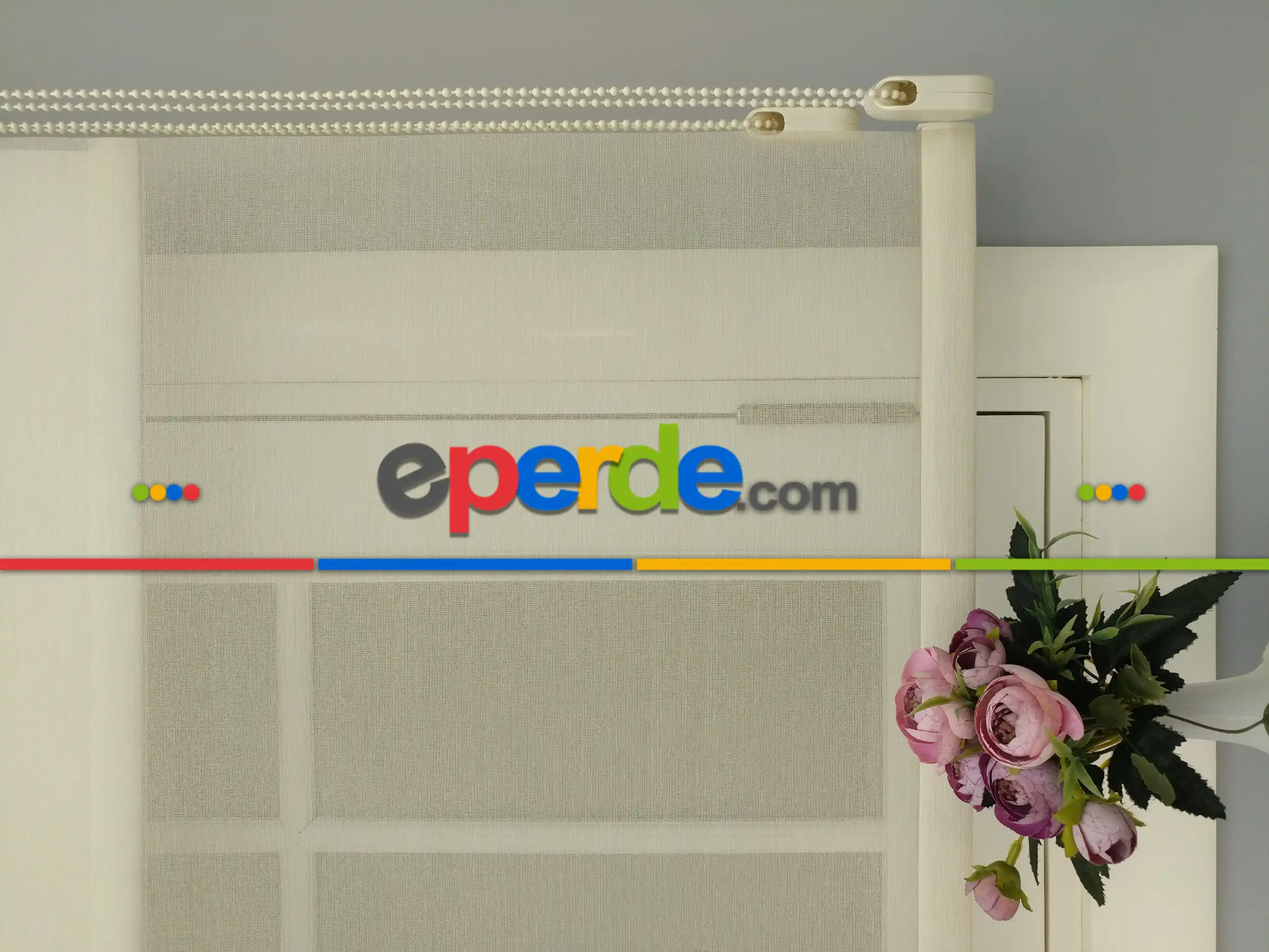 Çiftli Sistem Tül Stor- Bej