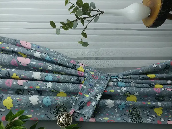 Bulut Ve Damla Desenli Fon Perde Evm680 Kumaşı Kalındır Duck Bezi Değildir- Siyah-Gri-Füme-Antrasit-Sarı