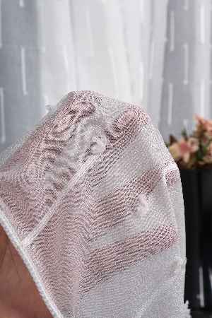 Minimal Çizgili Ekru Keten Tül Perde | Modern Ve Zarif Görünüm