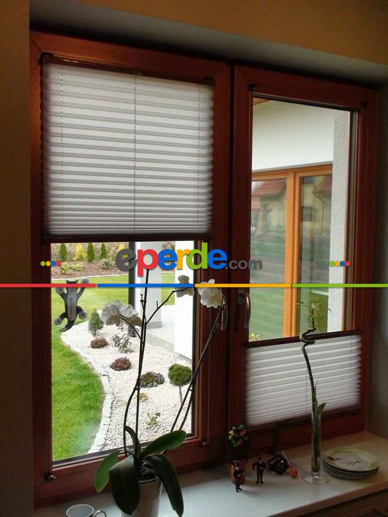 Plise Perde Beyaz - Cam Balkon Perdesi