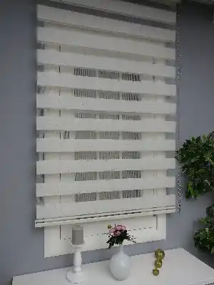Krem Perle Home Düz Zebra Perde