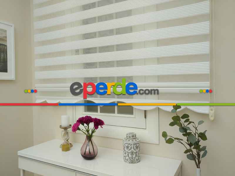 Zebra Perde - Dar Pileli Zebra Perde- Ekru