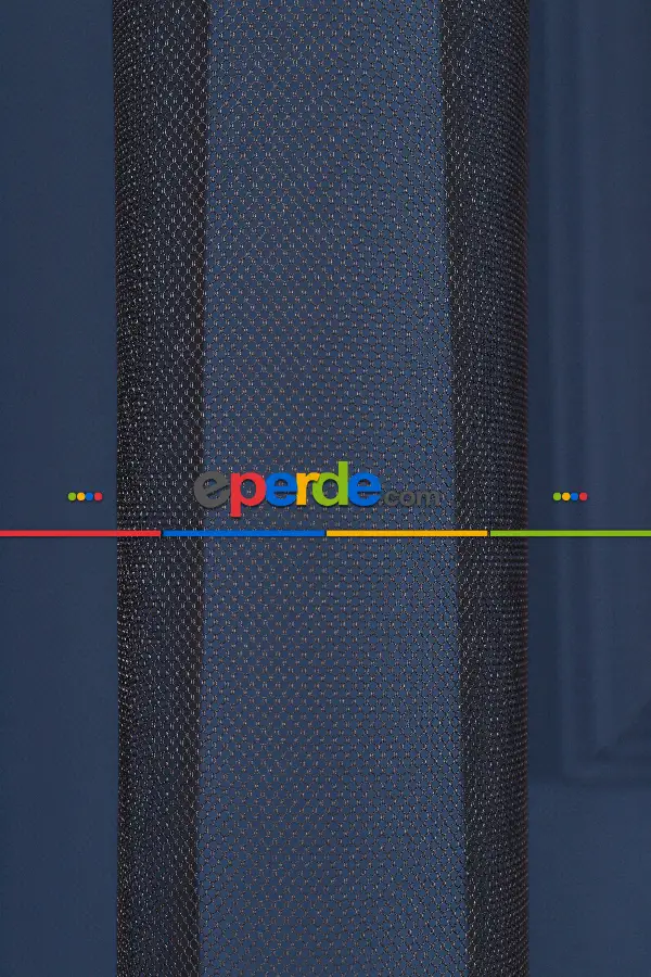 Dökümlü Siyah - Petek Zemin Grek Tül Perde