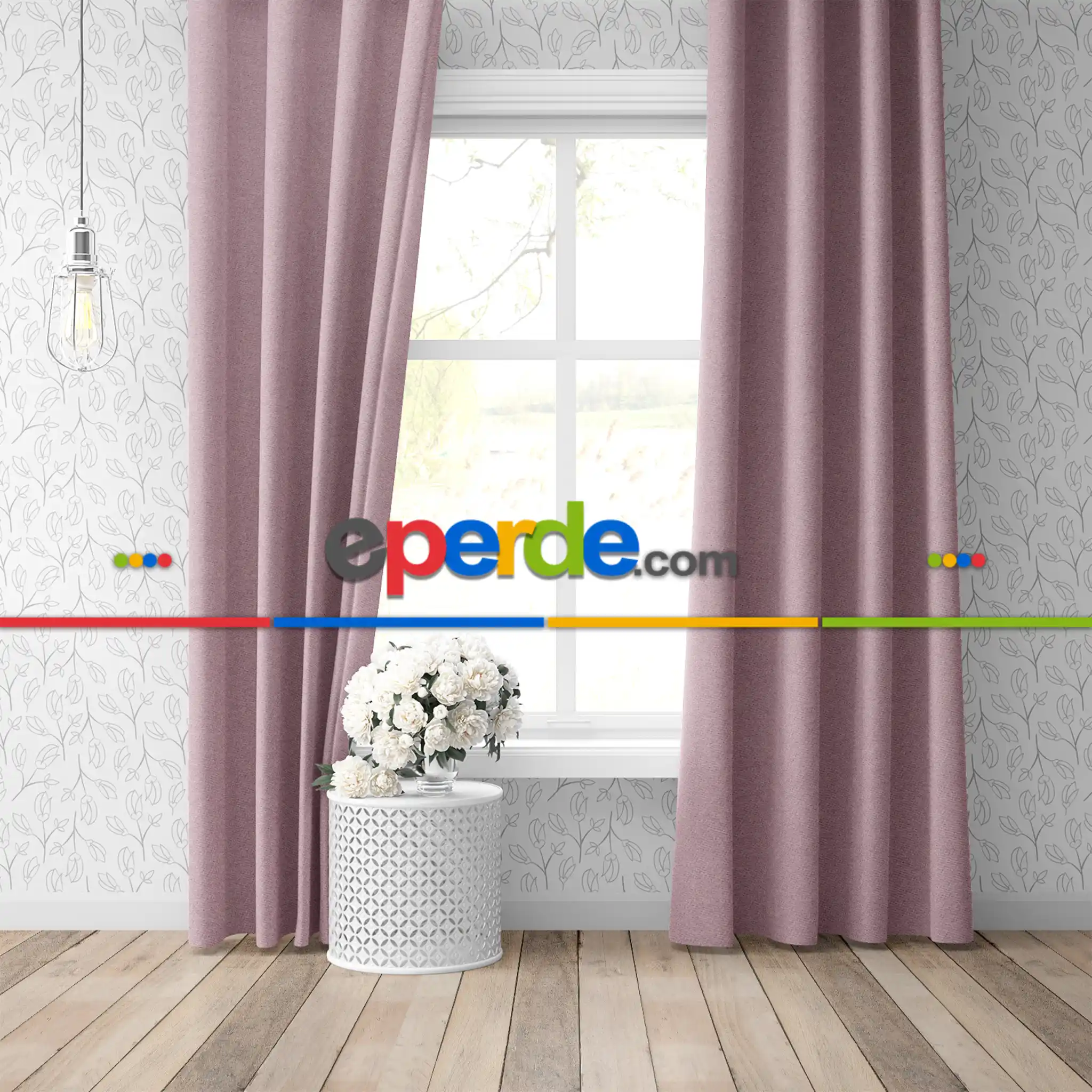 Blackout Karartma Tek Kanat Fon Perde Pudra Pembe