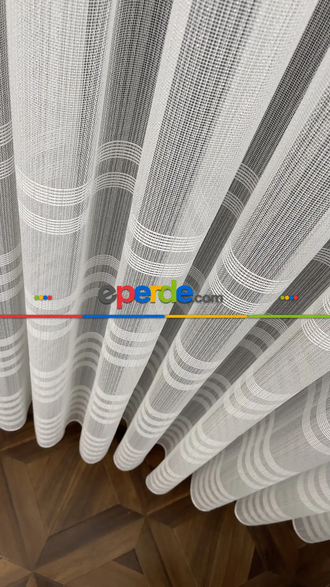 Premium Kalite Trend Perde Modelleri 2025 -enine Kumaş Bantlı Dokuma Tül Perde 02