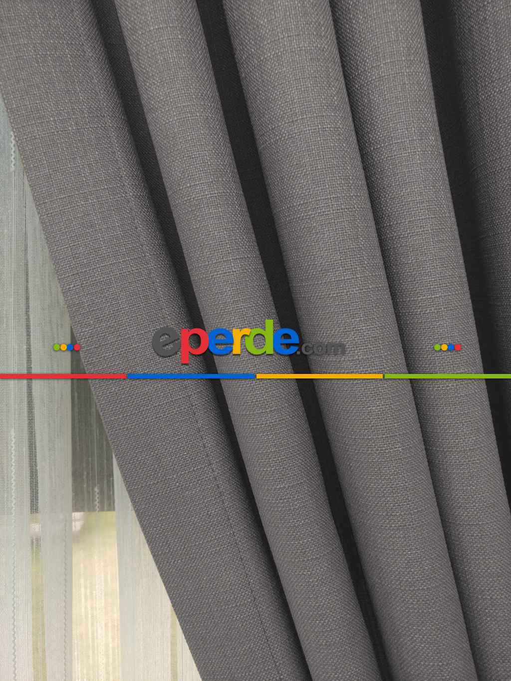 Keten Bej Renk Düz Fon Perde- Bej