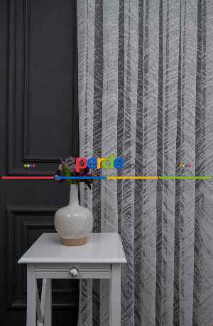 Hazır Ölçülü 2025 Model Tül Perde Modern Desenli Tül - Ekru