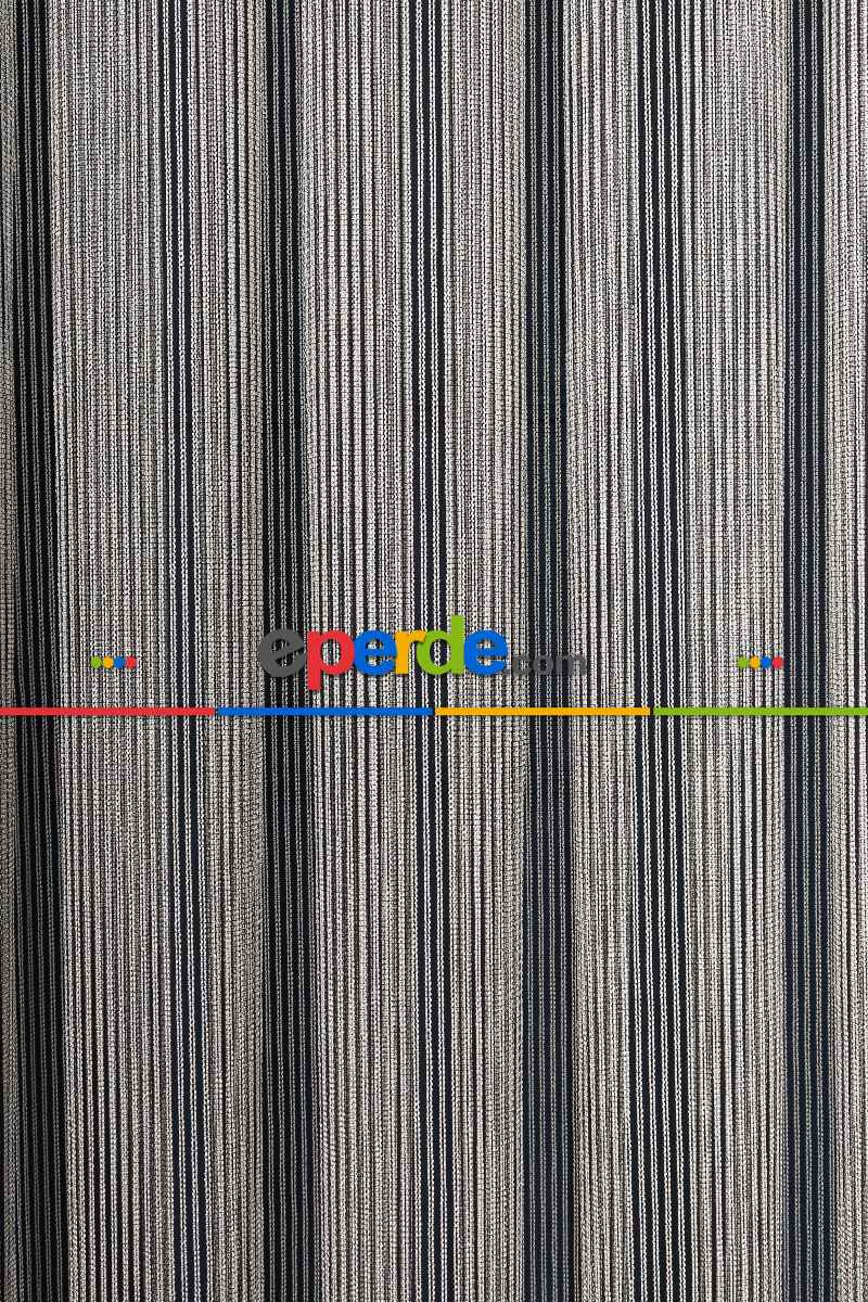 Salon Tül Modelleri - Luka Ekru-siyah Düz Tül Perde Ütü İstemez