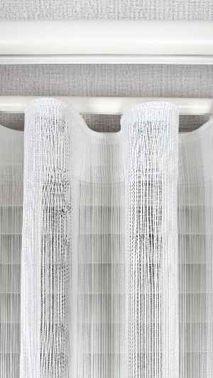 Ekru Çizgili Tül Perde, Ağır Gramajlı Premium Seri, Kurşunlu Etek