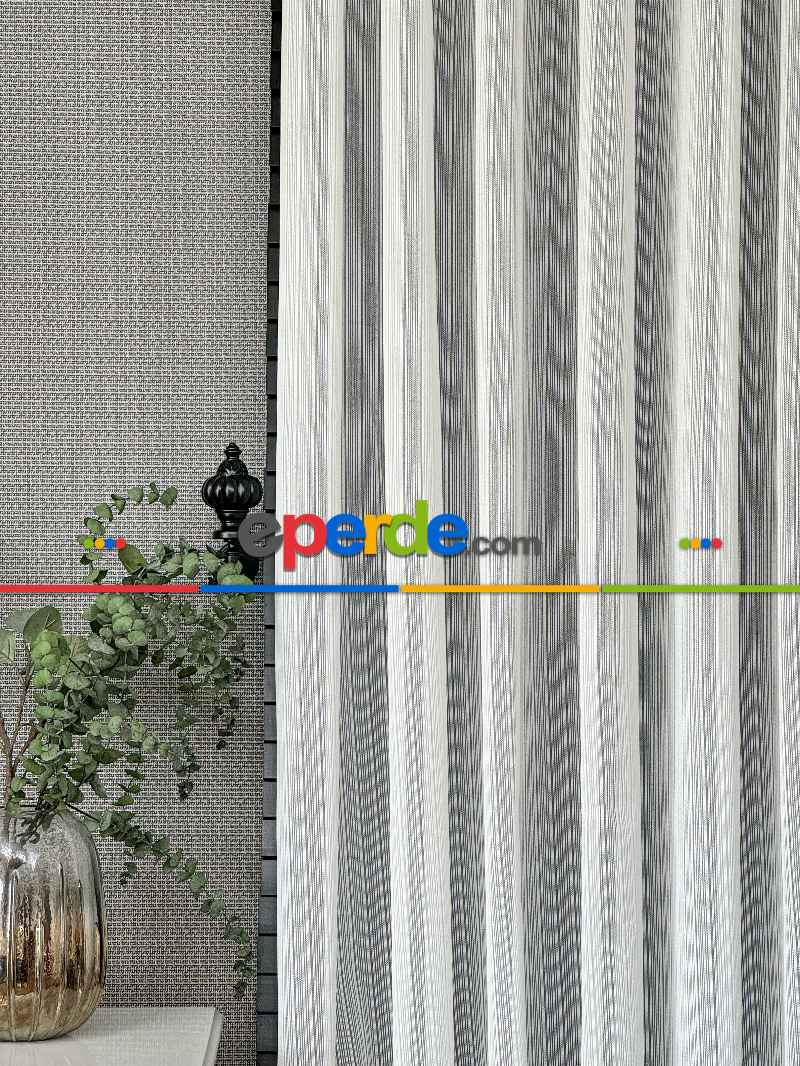 Çizgili Tül Perde - Ürün Videosu Açıklamada Vardır