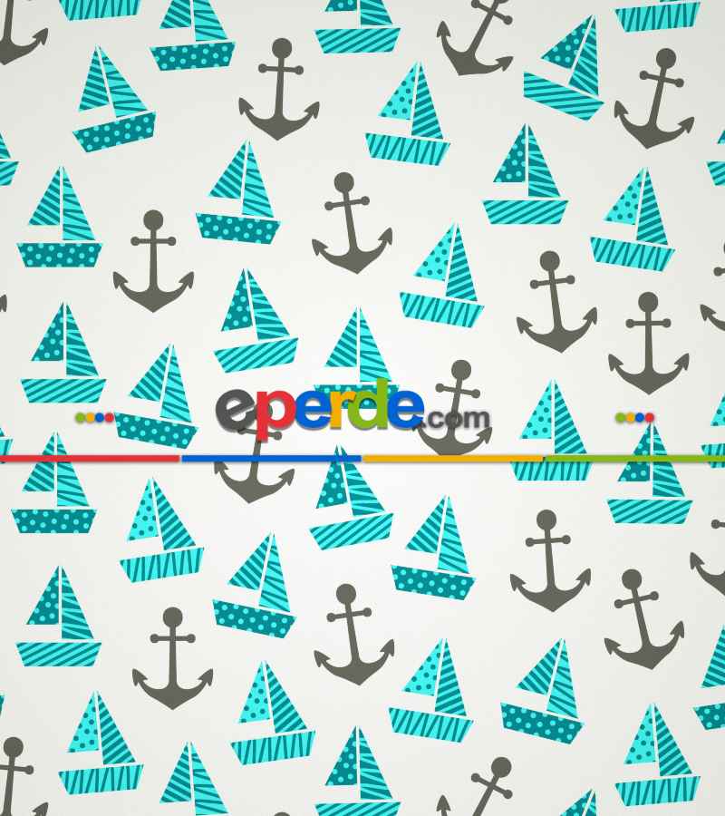 Bebek Odası Stor Perde - Denizci Desenli Baskılı Stor Perde- Çok Renkli