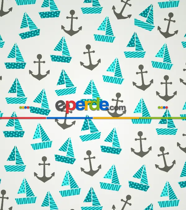 Bebek Odası Stor Perde - Denizci Desenli Baskılı Stor Perde- Çok Renkli