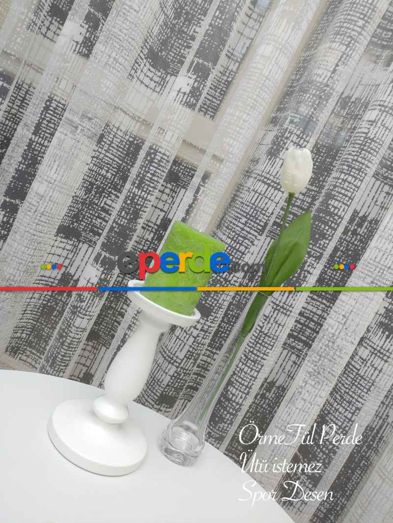 Mutfak - Kampanya Spor Desen Fransız Dantel 2021 Tül Perde- Ekru