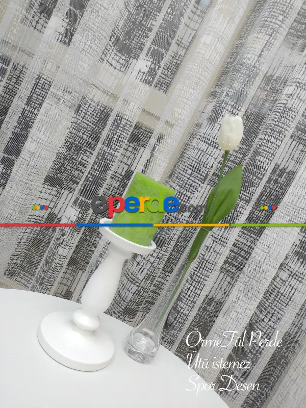 Kampanya Spor Patine Desenli Fransız Dantel 2025 Tül Perde - Ekru