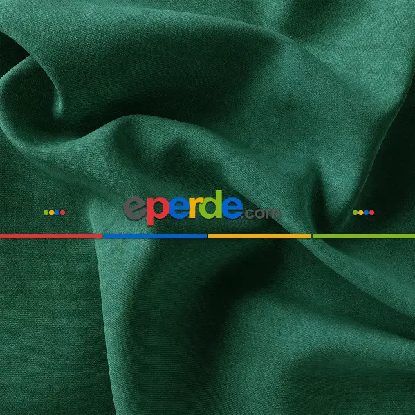 Yatak Odası - Kadife Dokulu Fon Perde Pilesiz Tek Kanat Yeşil