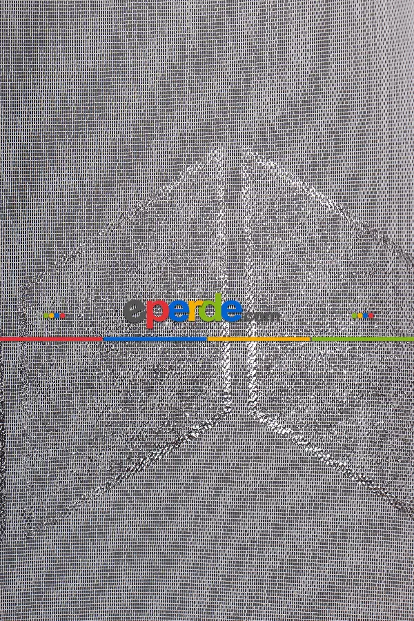 Yatak Odası - Enine Bantlı Ekru-gümüş Tt Zemin Tül Perde