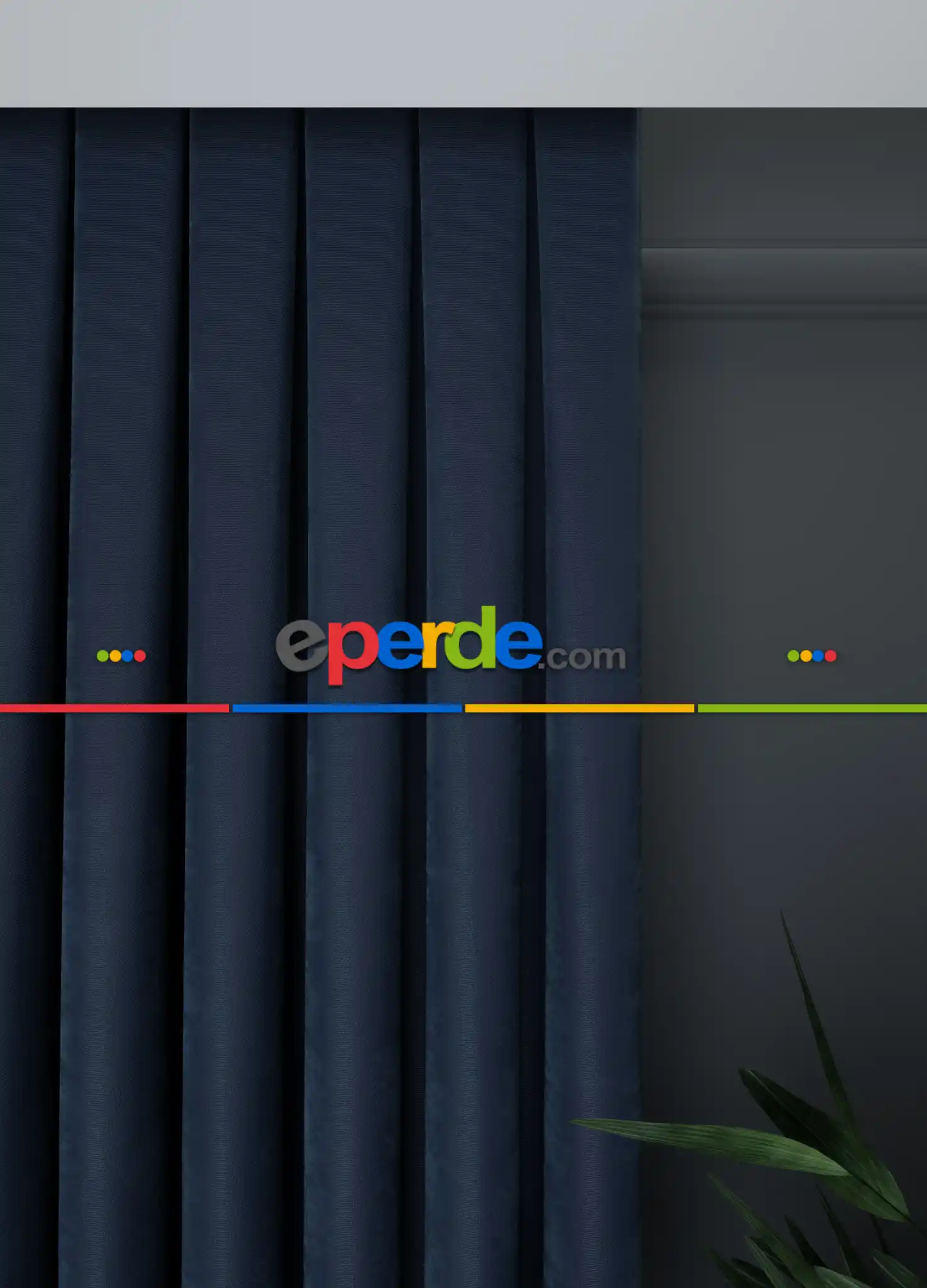 Düz Parlament Mavisi Fon Perde Dökümlü 841