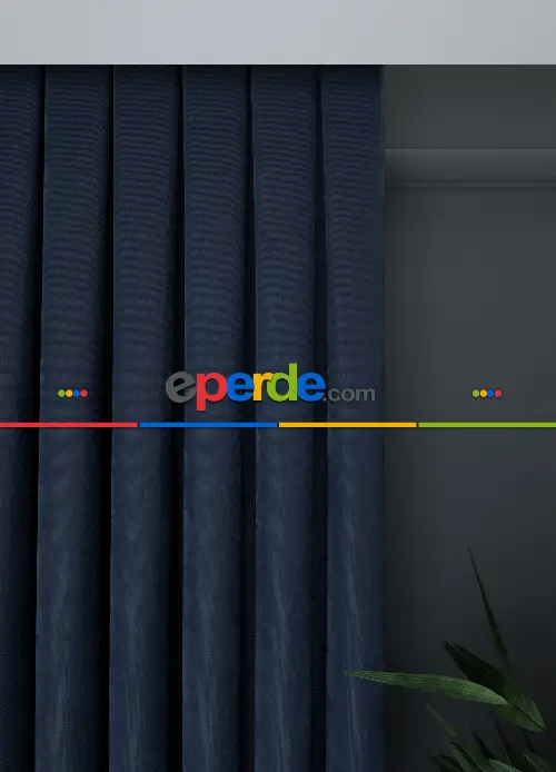 Düz Parlament Mavisi Fon Perde Dökümlü 841