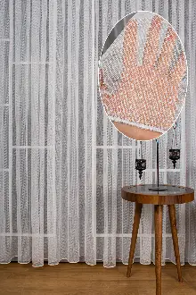 Mini Puantiyeli Örme Tül Perde