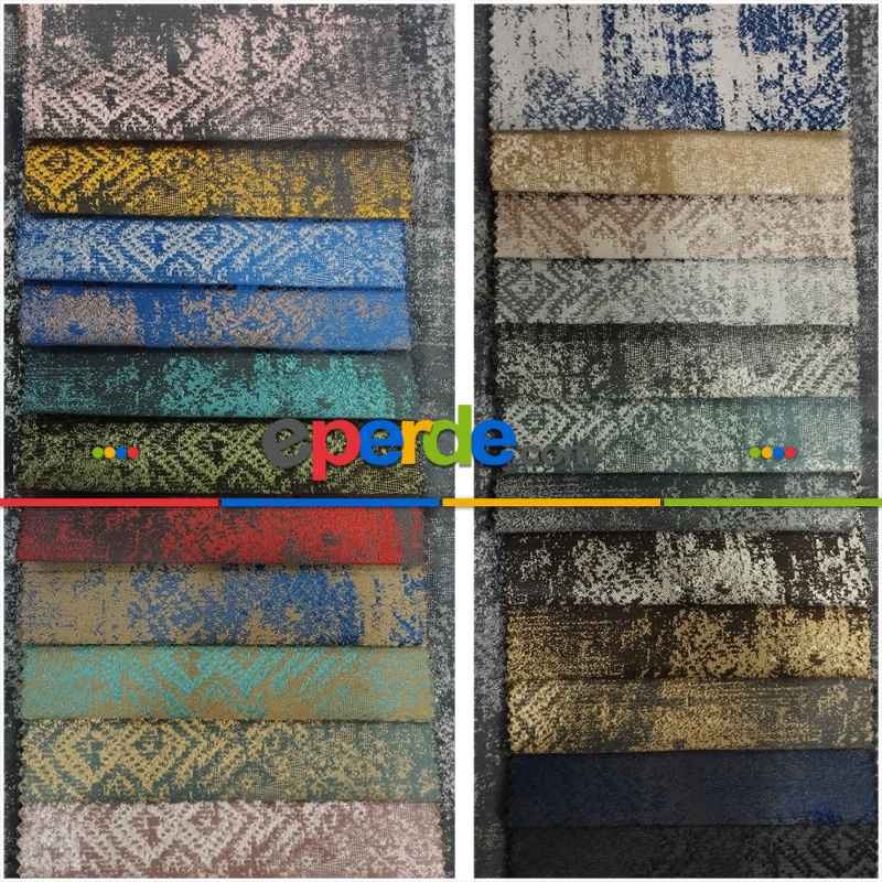 Geniş Enli Jakarlı Dokuma Salon Yatak Odası Lüks Perdeler 33 Renk Seçenekli