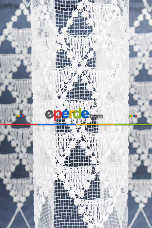 Salon Tül Modelleri - Brode İşlemeli Tül Perde Özel Seri 1117