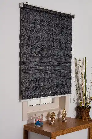 Füme Bambu Zebra Perde - Füme
