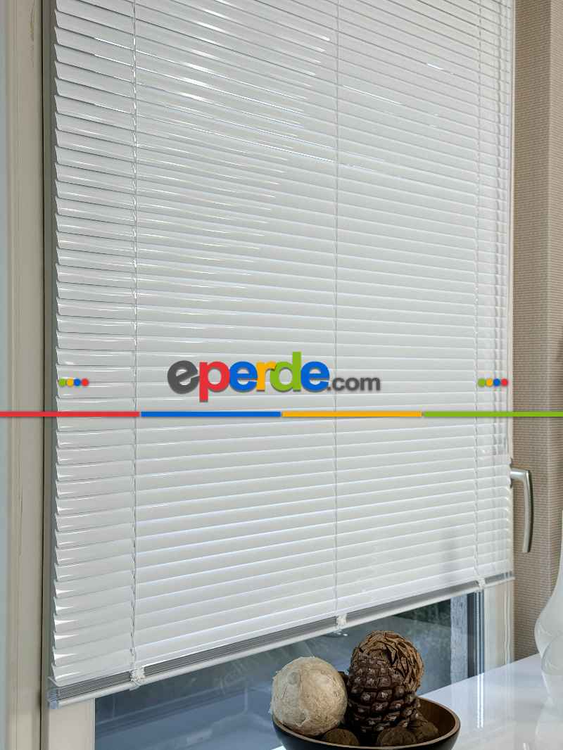 Mutfak Jaluzi - Beyaz Alüminyum Jaluzi Perde - 25mm