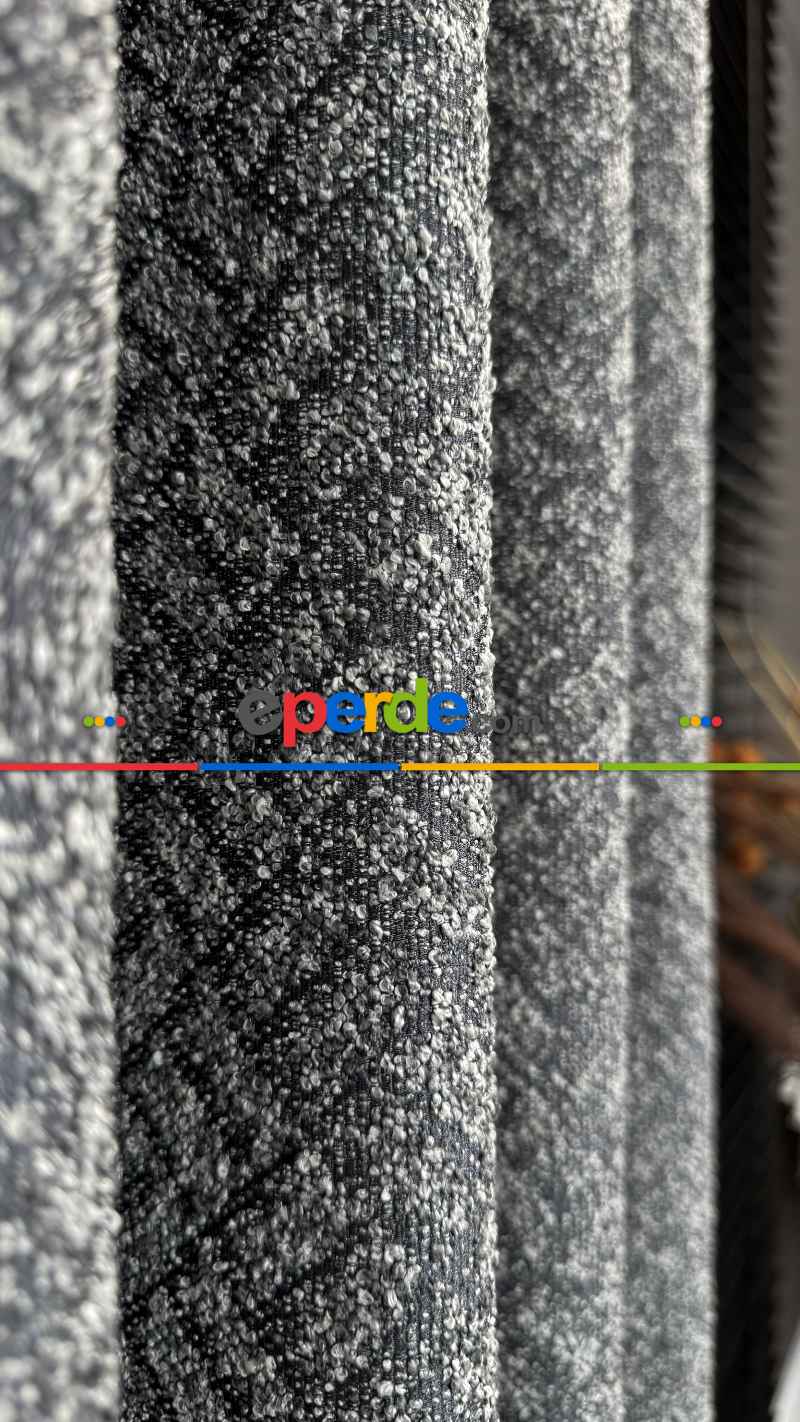 Gri Premium Jakar Dokuma Fon Perde