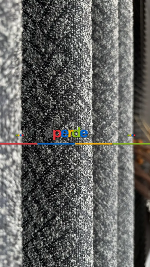 Gri Premium Jakar Dokuma Fon Perde