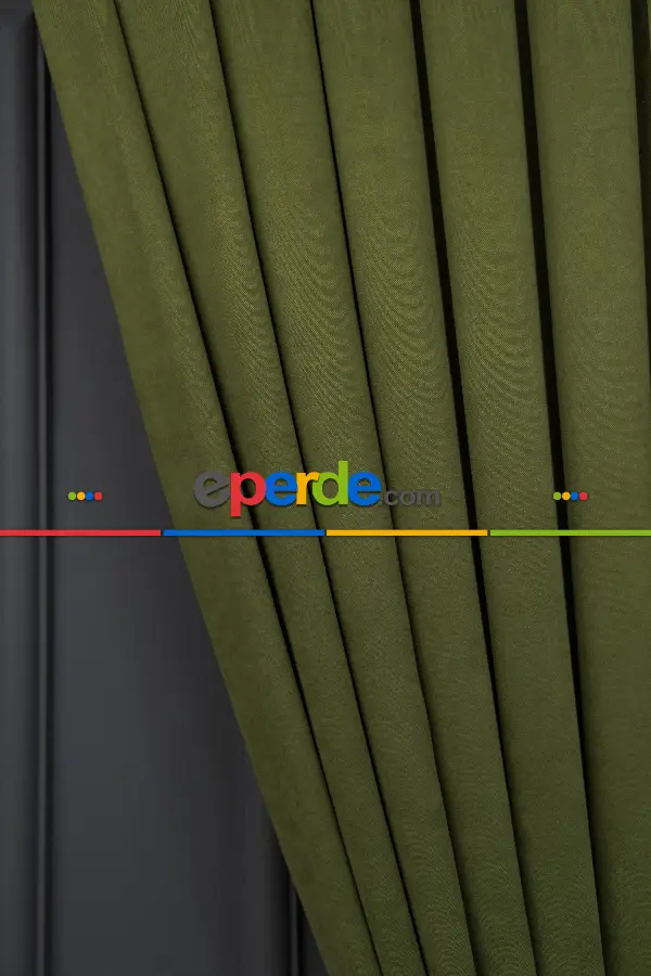 Bebek Odası - Çimen Yeşili Düz Fon Perde 852