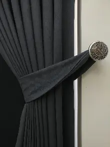 Düz Renk Dökümlü Fon Perde (150)- Gri Koyu