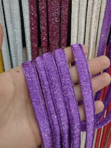 Mutfak İp Perde - Eflatun Rengi İp Perde İpek Duble Serisi- Gümüş-eflatun