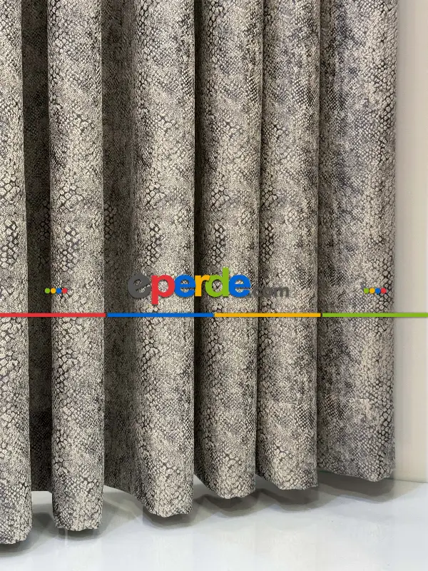 Yatak Odası - Gri Jakar Dokuma Desenli Fon Perde, Hafif Parlak Premium Kalite Seri