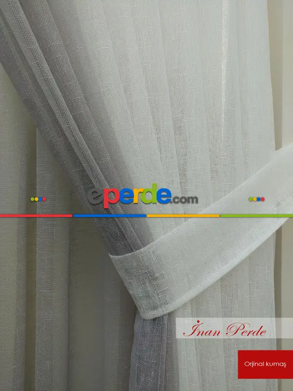 Degrade Renk Geçişli Fransız Danteli Düz Tül Perde ( Fon Satın Alarak Kombin Yapılabilir )- Gri Açık-Ekru