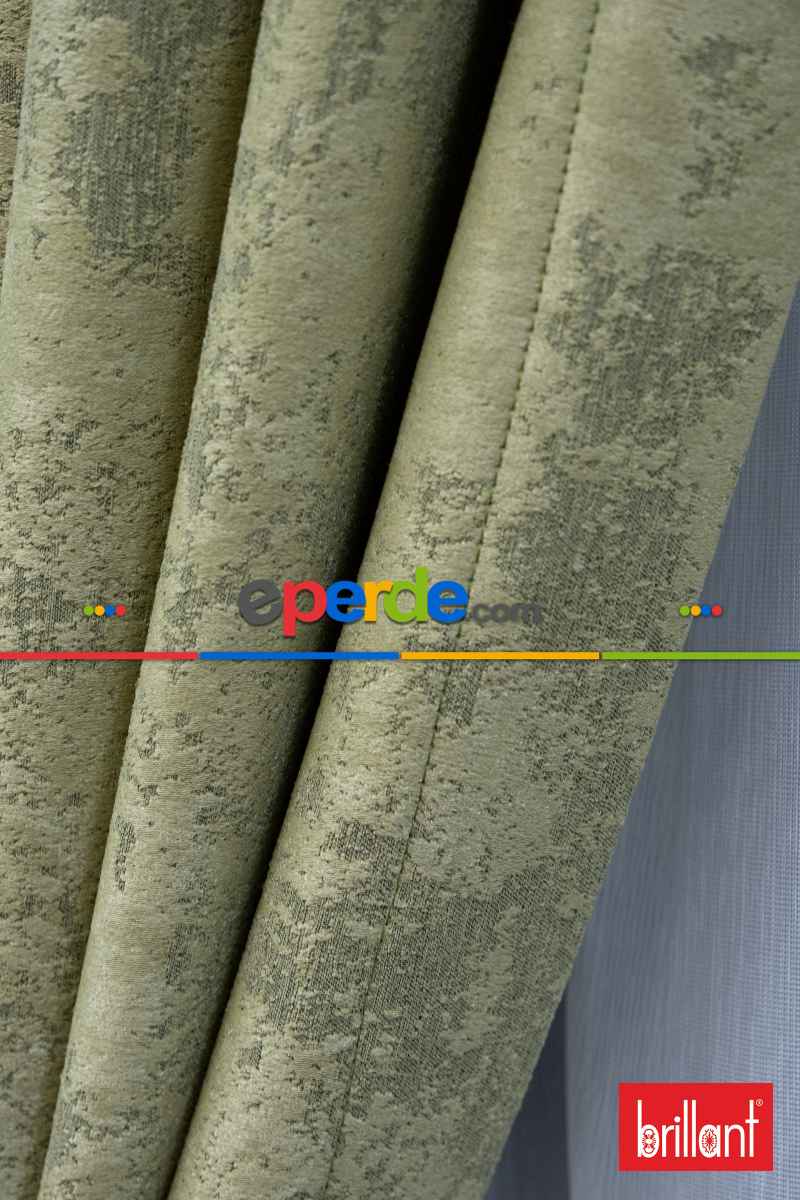 Brillant Mat Jakar Desen Fon Perde ( Dökümlü Fon )- Yeşil