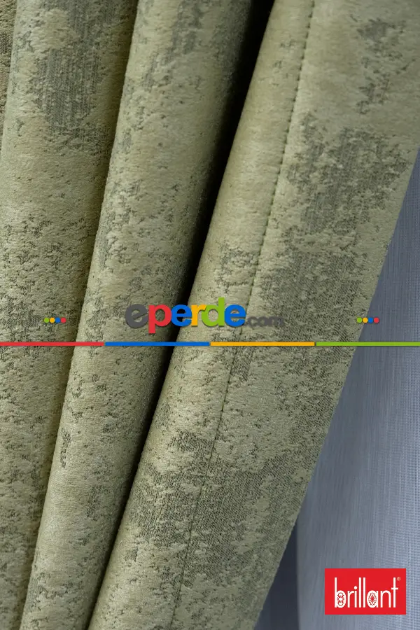 Brillant Mat Jakar Desen Fon Perde ( Dökümlü Fon )- Yeşil