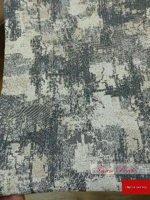 Modern Desenli Kombinli Jakar Fon Perde ( Elit Seri 103)- Krem Açık-Gri Açık-Kum Beji