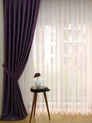 Mürdüm Blackout Düz Fon Perde- Mürdüm