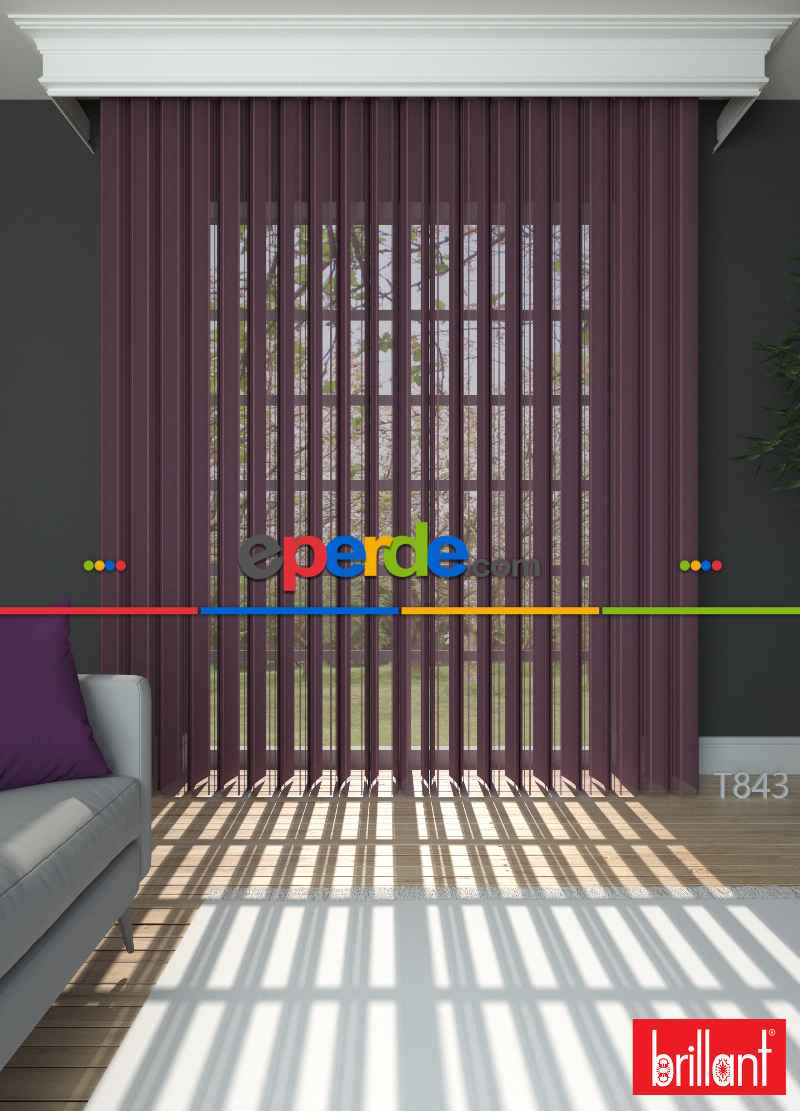 Brillant Akıllı Tül Perde Fuşya Renkli Tül Dikey Zebra Perde Düz 1. Kalite