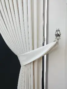 Düz Renk Dökümlü Fon Perde (180)- Beyaz