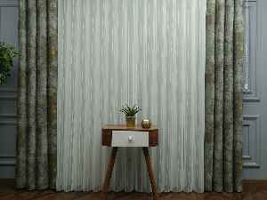 2021 Sezonu - Tül Dikey Zebra Perde - Fon Kumaşlı Tül Dikey Perde - Stor Tül Perde Hepsi Birarada- Sarı-füme-ekru